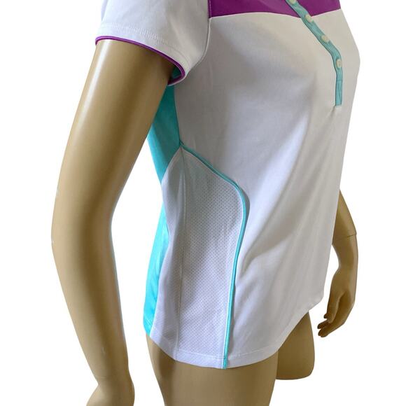 GOLF AMERICA Womens Size Medium Short Sleeve Collared Athletic Golf Polo Shirt - Picture 7 of 8